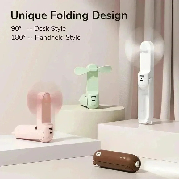 Handheld Mini Fan 3 IN 1 Hand Fan, Portable USB Rechargeable - Picture 4 of 7